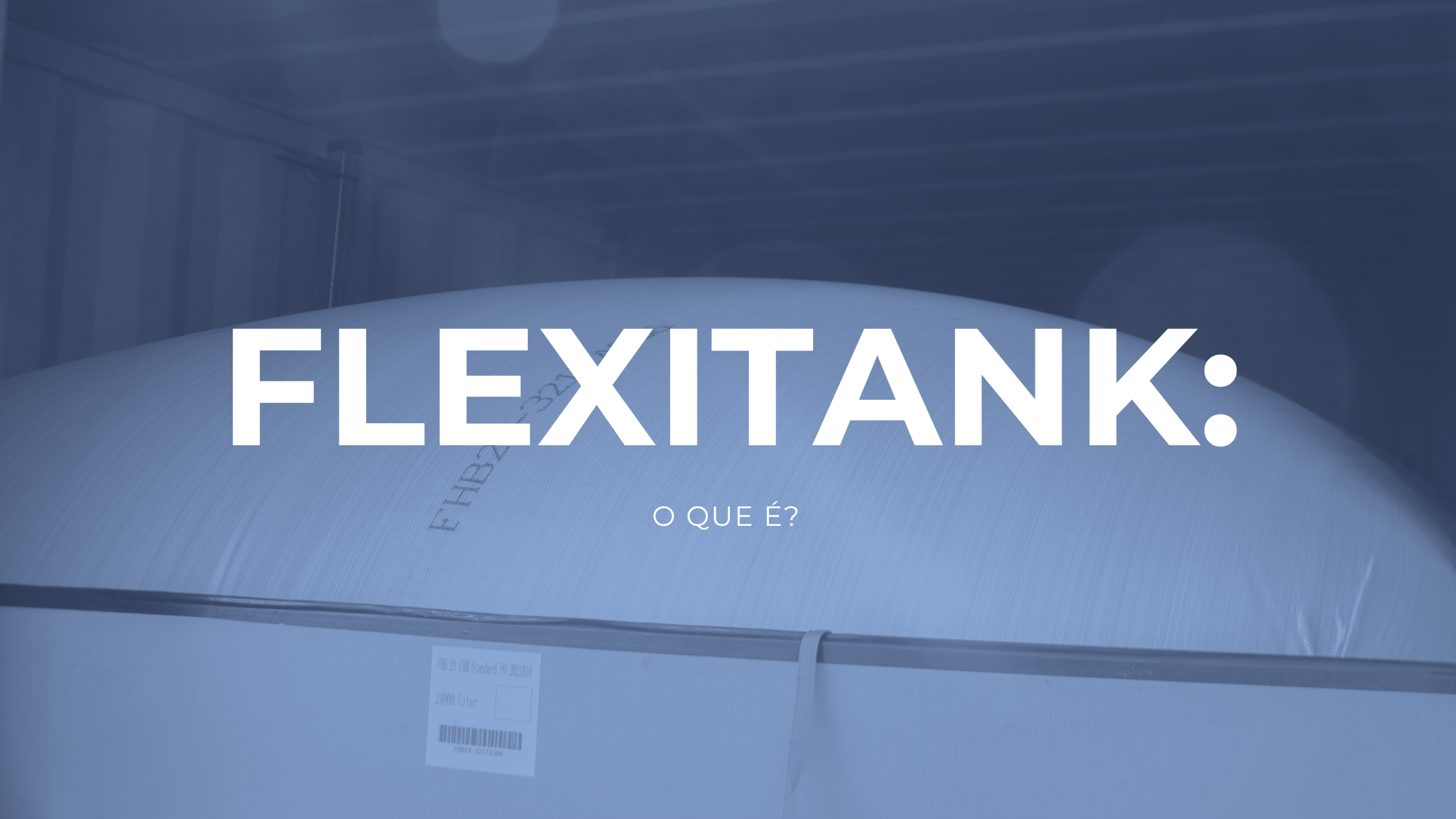 foto de flexitank cheio dentro de container